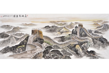 国画长城图 蒋伟山水画作品《长城万里图》