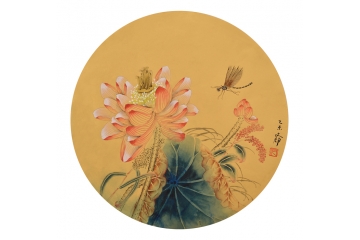工笔画家何文铮国画作品荷花图《荷塘清趣之七》