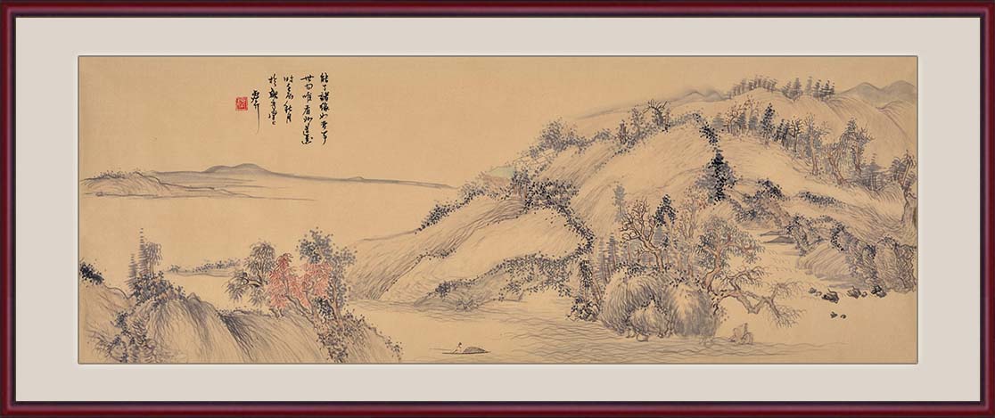 【客厅背景墙挂什么国画山水
