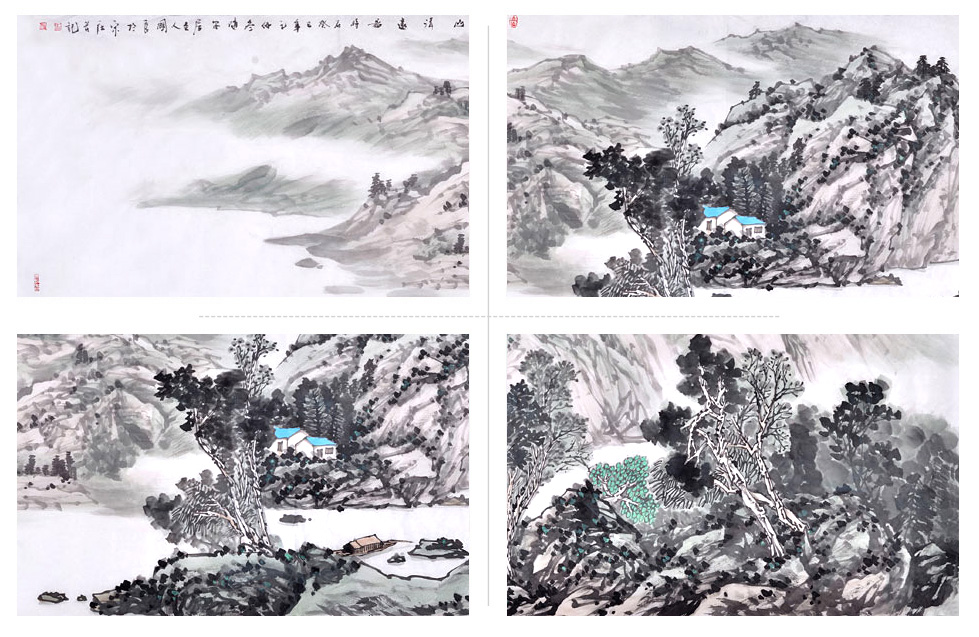 当代名家张国良山水画欣赏