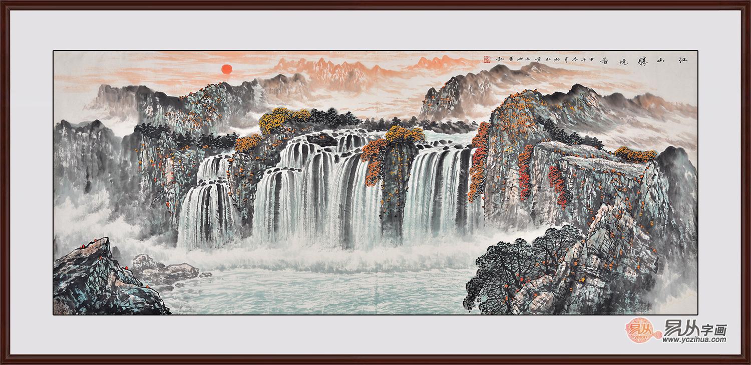瀑布山水画挂在哪里好