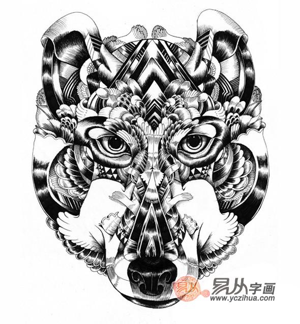 动物黑白装饰画大全作品三