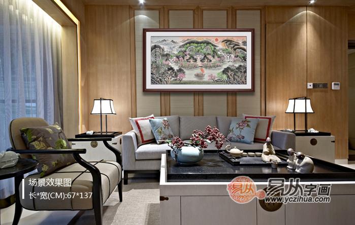新中式客厅装饰画挂什么 丹青古韵山水画