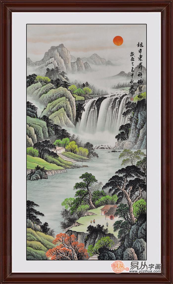 玄关好风水装饰画如何选 流水生财山水画