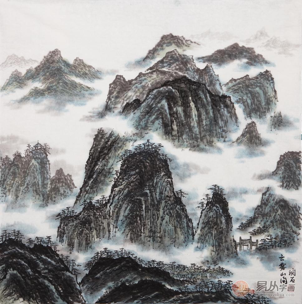 国画山水欣赏斗方国画山水画