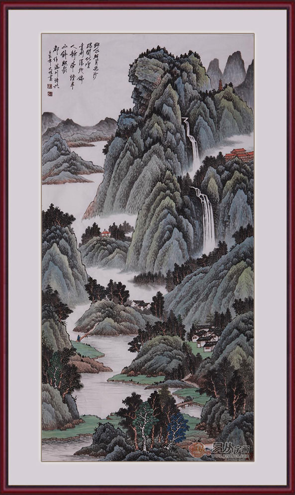 吴大恺四尺竖幅山水画作品《沙鸥闲似云》