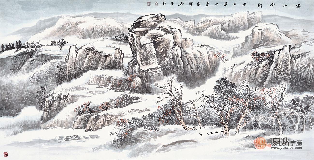 当代名家国画雪景山水画欣赏