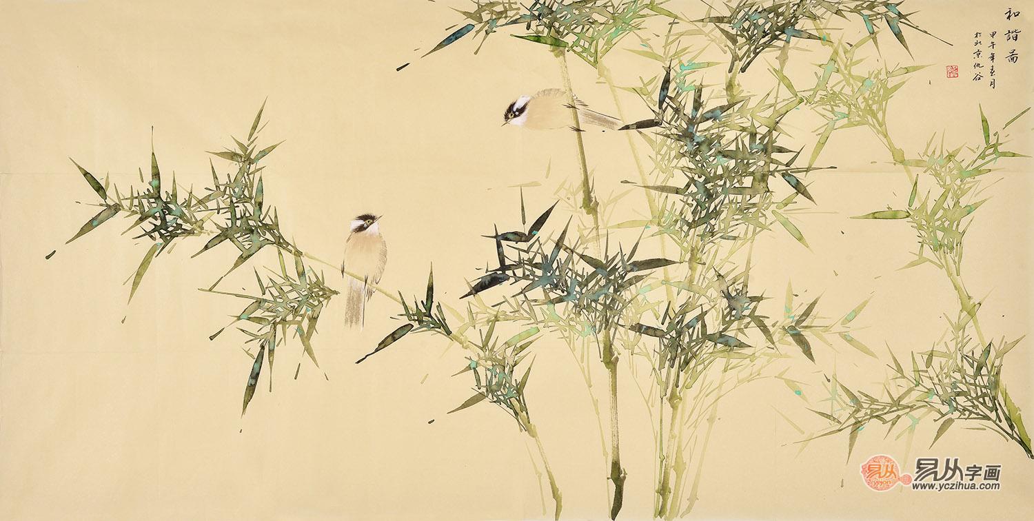 客厅挂画风水，竹子图