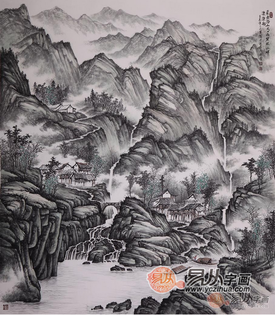 易从山水画   吴大恺  聚宝盆