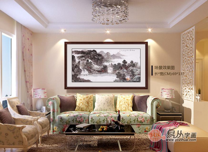 演绎清新优雅的寂静 家装客厅沙发背景墙装饰画的悬挂