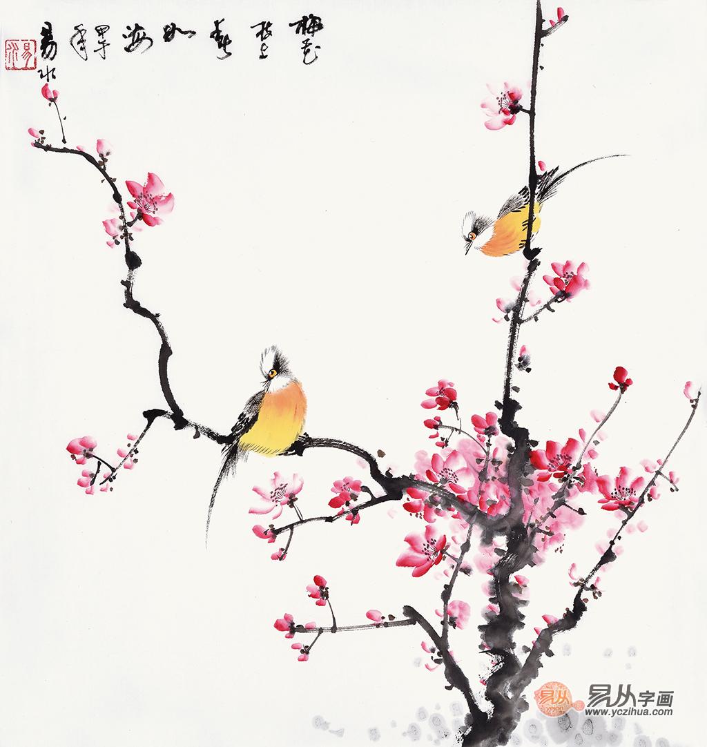 客厅挂画风水，梅花图