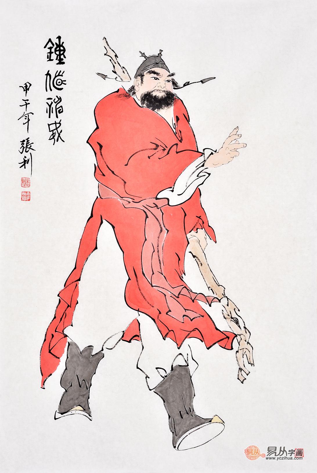 钟馗人物画挂在什么哪合适