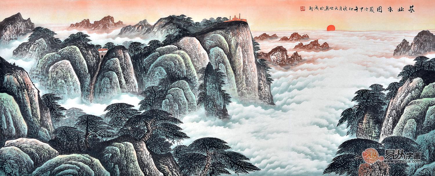 山水画现代客厅首选