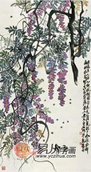 齐白石画紫藤