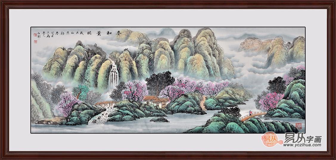 山水画装饰出典雅茶楼