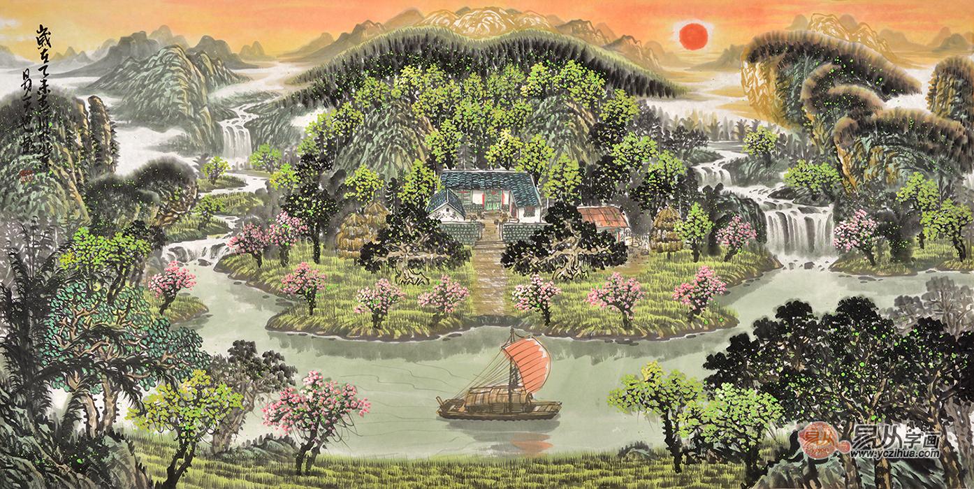 聚宝盆山水画作品欣赏