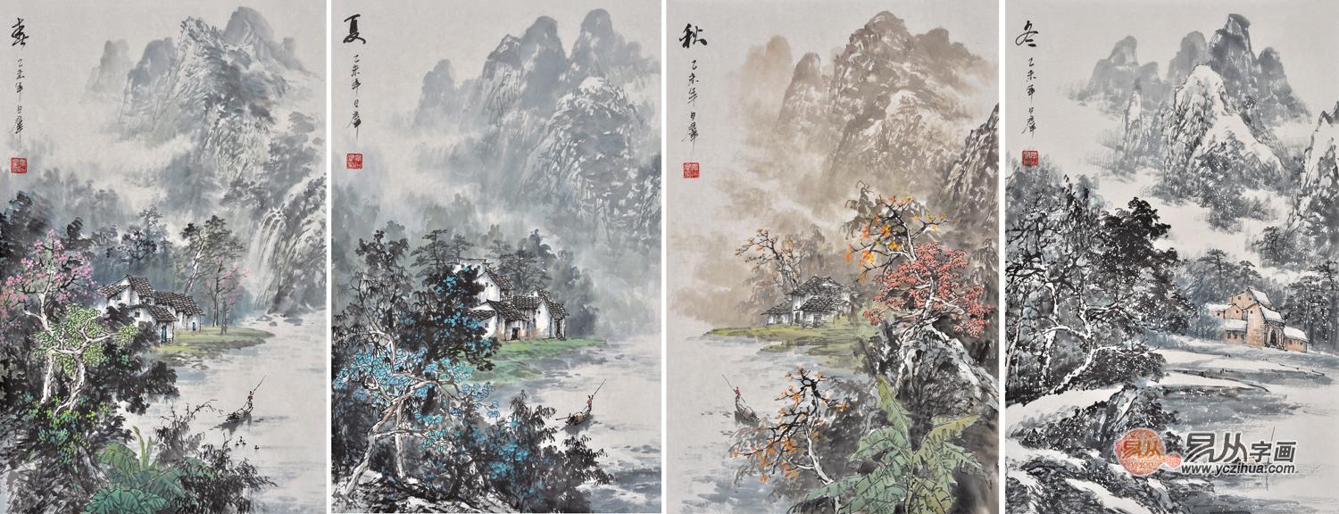 沙发背景墙装饰画 国画山水是首选