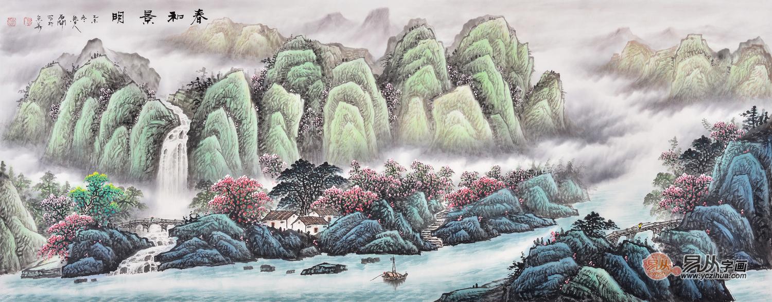 老板办公室挂什么装饰画合适 明快大气山水画