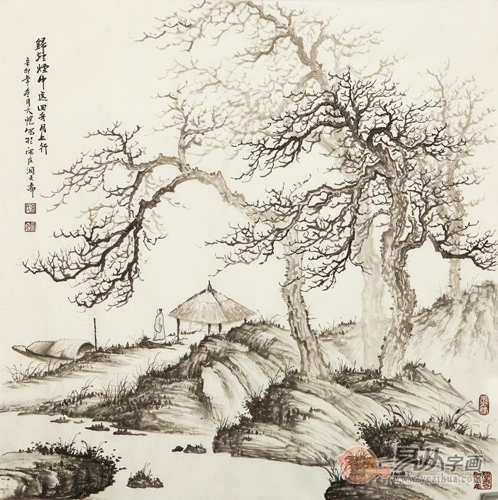 过道背景墙挂什么字画