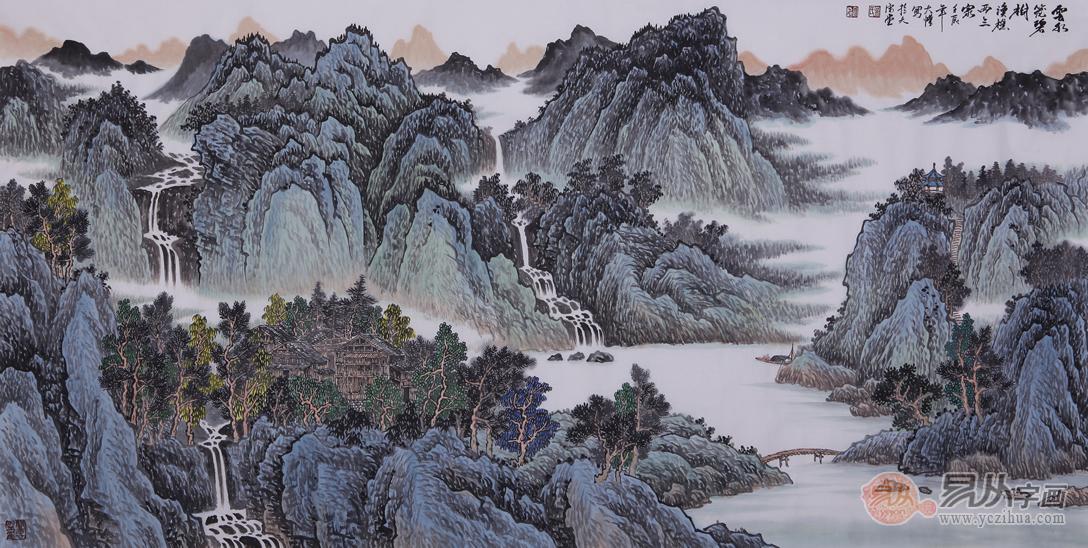 名人字画欣赏 值得收藏的吴大恺山水画作品