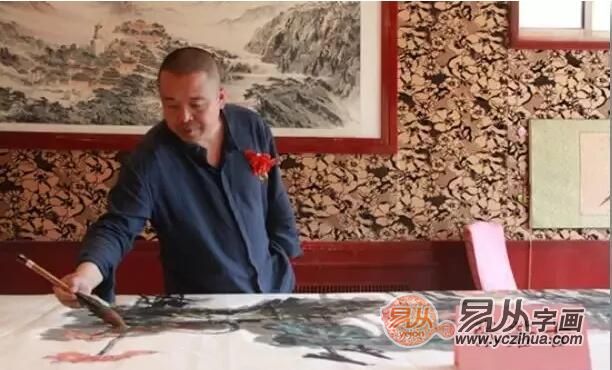 百年巨匠张大千再传弟子张若古泼彩艺术品谈